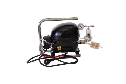 Vaikne kompressor põletile